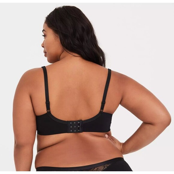 Torrid Full Coverage Bra 42D Black Curve Underwire Lightly Lined U-Back 3 Hook - Picture 7 of 7